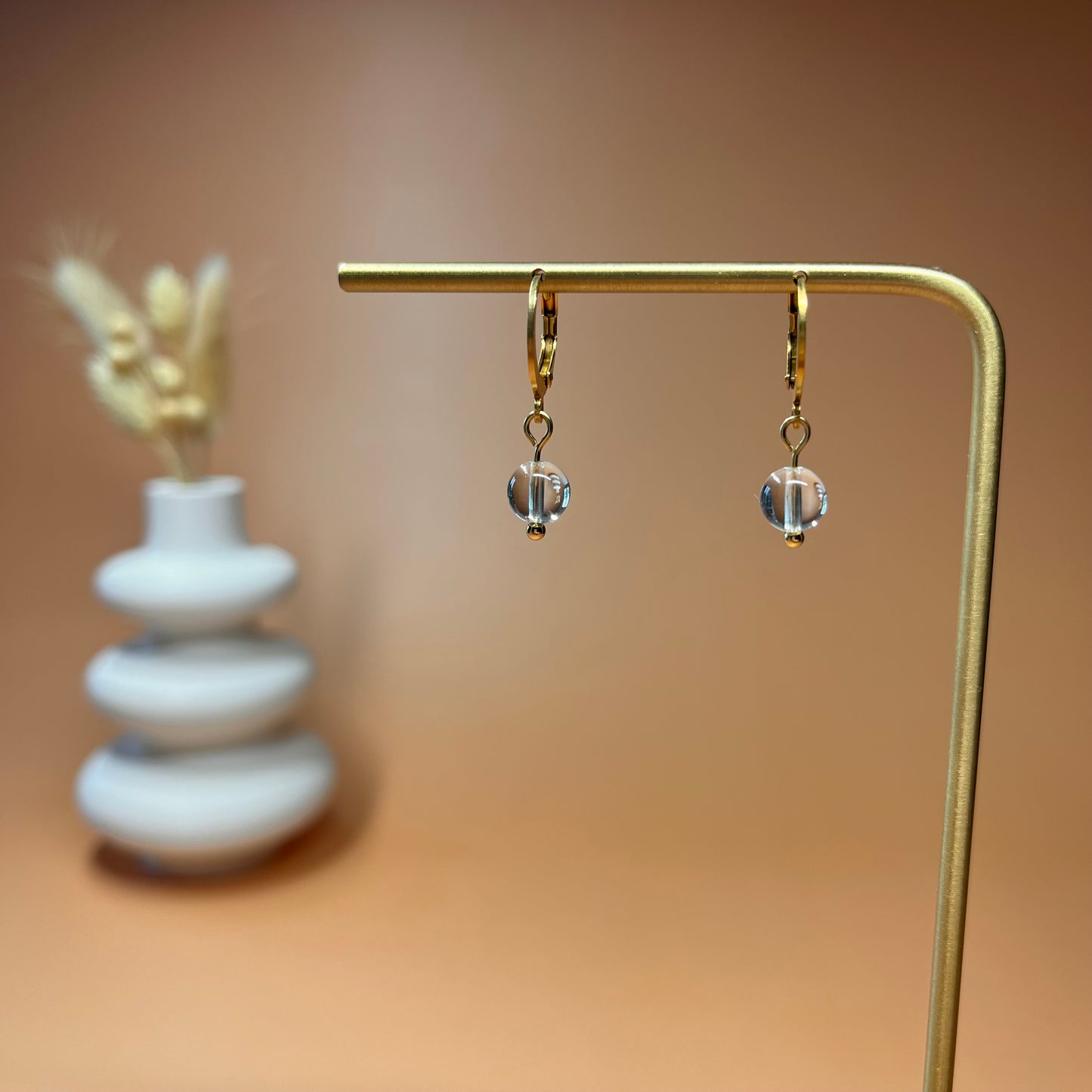 Boucles d’oreilles Gaïa cristal de roche