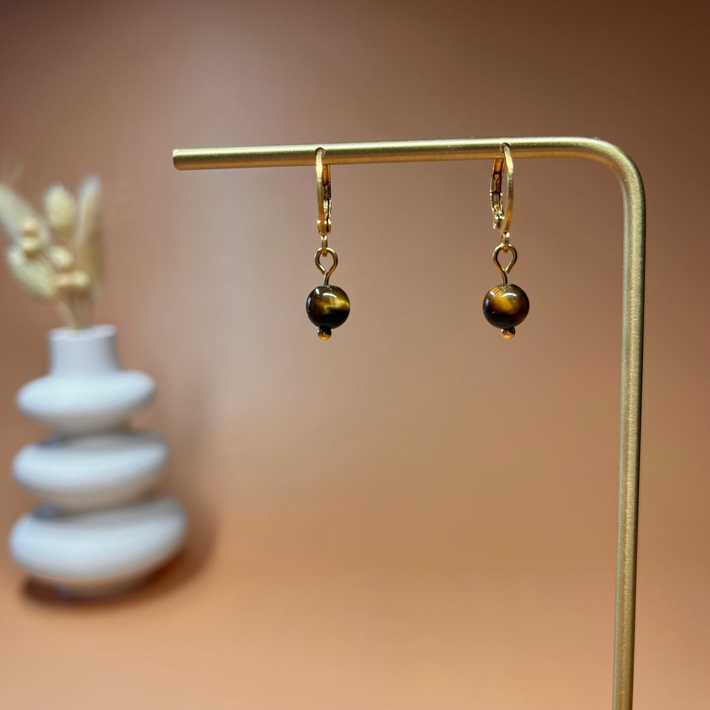 Boucles d’oreilles Gaïa œil de tigre