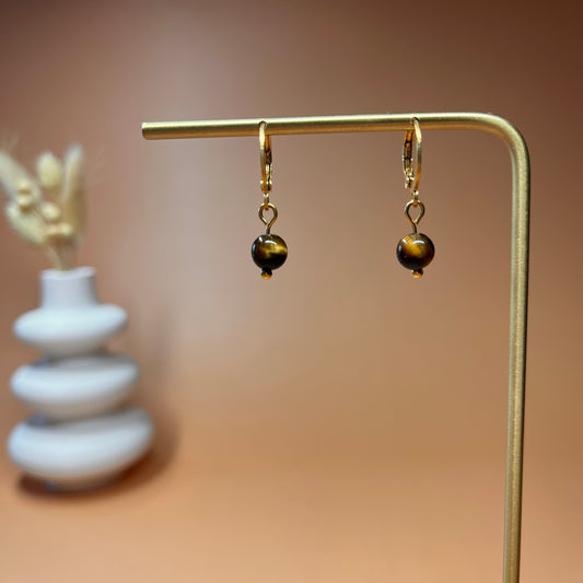 Boucles d’oreilles Gaïa œil de tigre