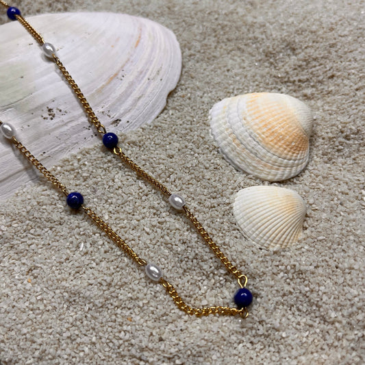 Collier Déméter lapis lazuli