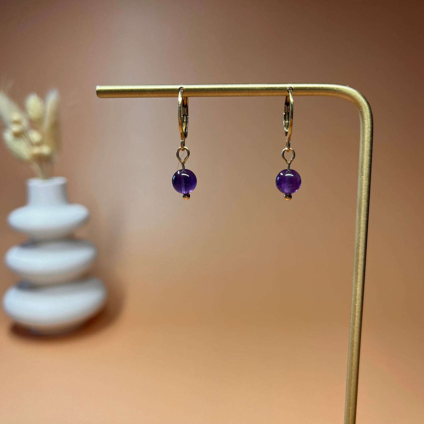 Boucles d’oreilles Gaïa amethyste