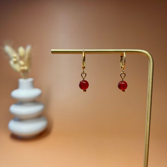 Boucles d’oreilles Gaïa cornaline