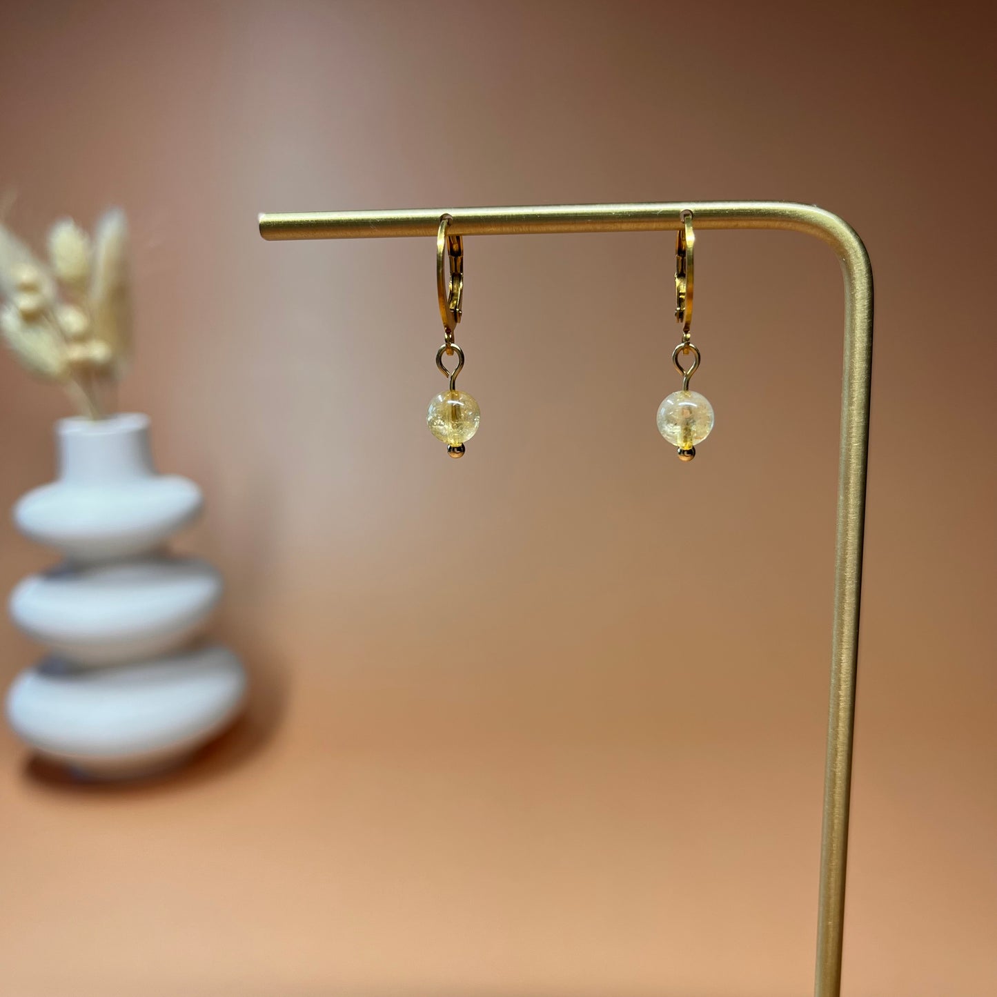 Boucles d’oreilles Gaïa citrine
