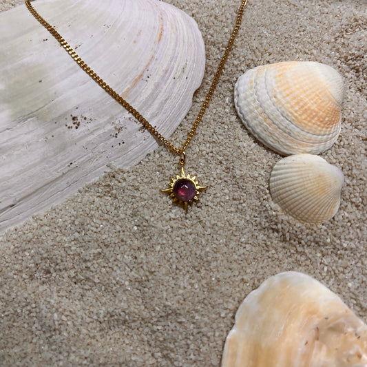 Collier soleil amethyste