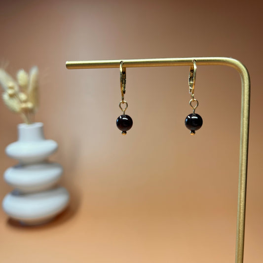 Boucles d’oreilles Gaïa grenat